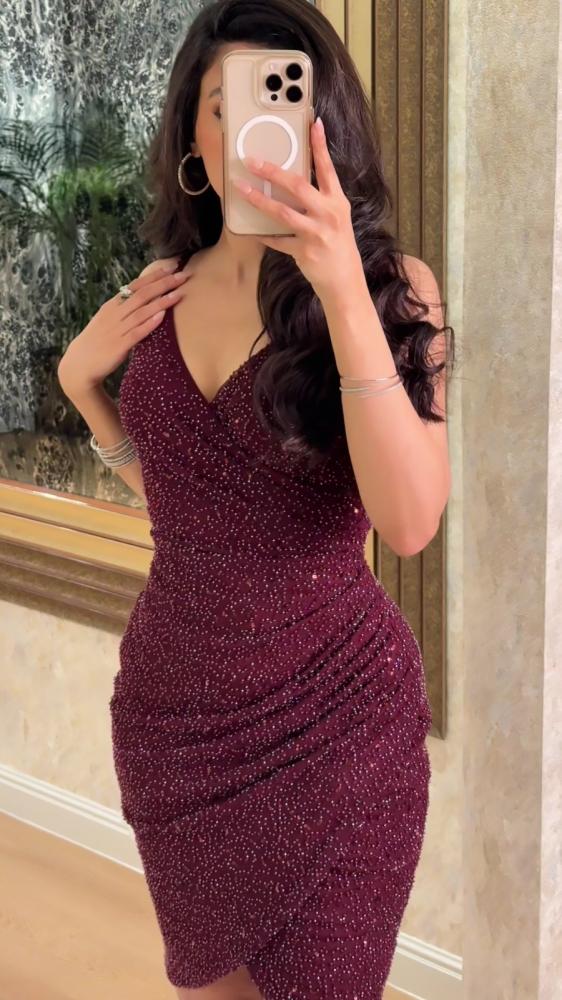 Short wrap evening dress