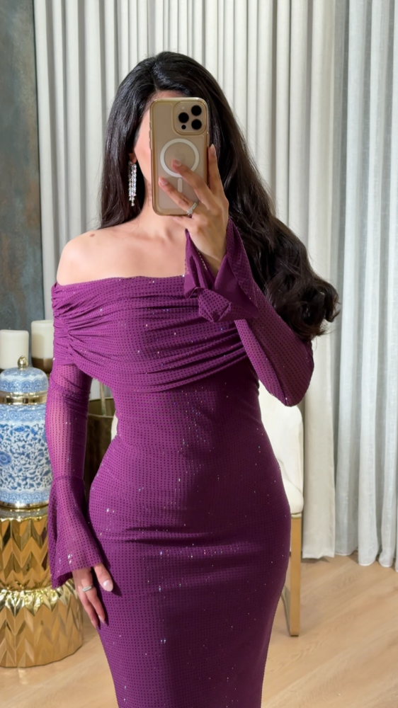 Purple evening dress