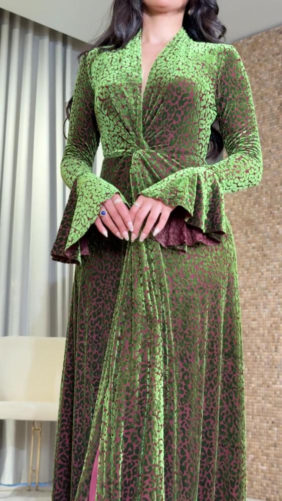 Soft velvet dress with a slight silky sheen