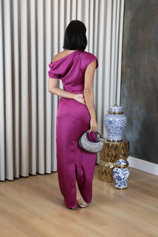 One shoulder silk dress