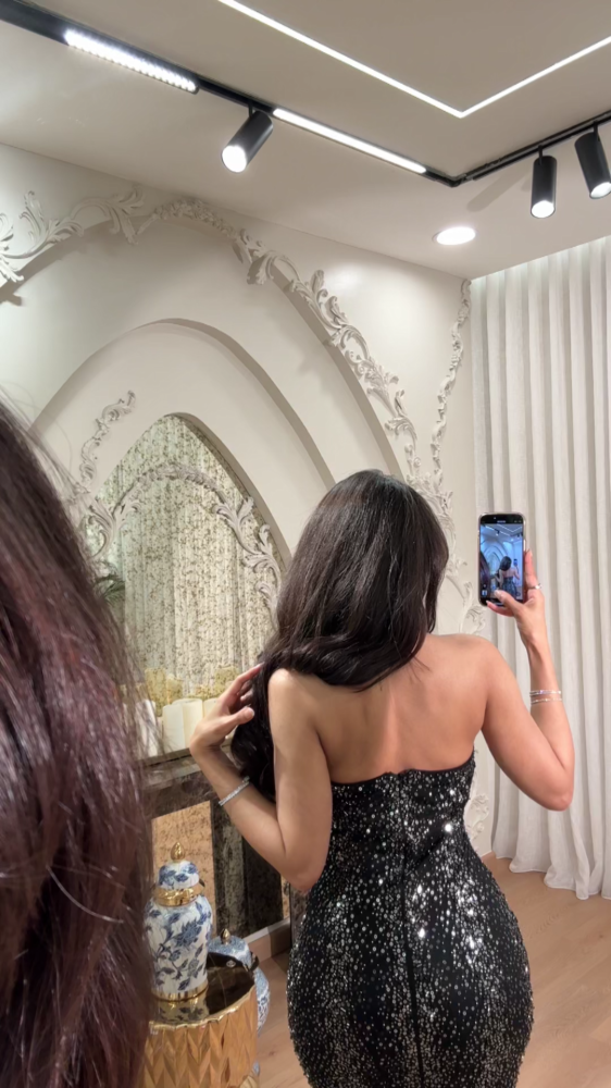 Silver evening dress