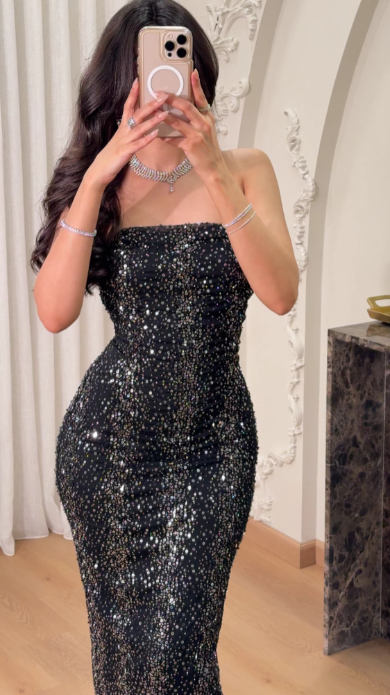 Silver evening dress