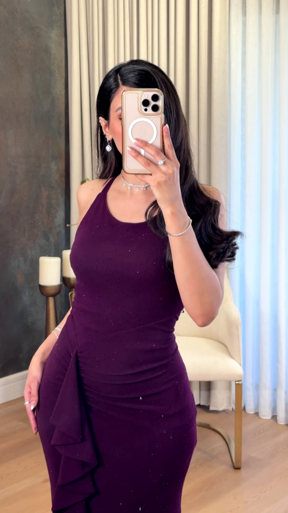 Soft evening dress with embroidery