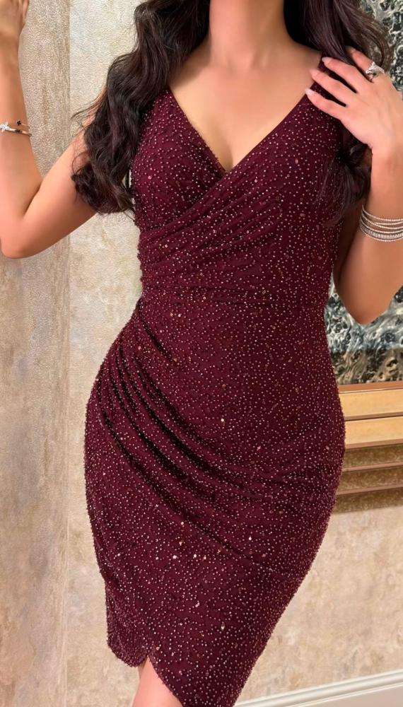 Short wrap evening dress