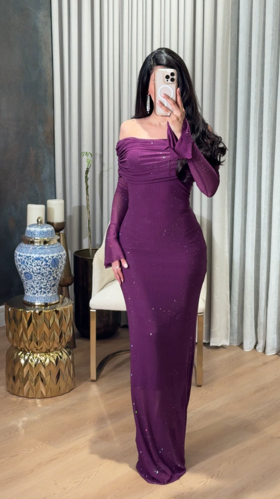 Purple evening dress