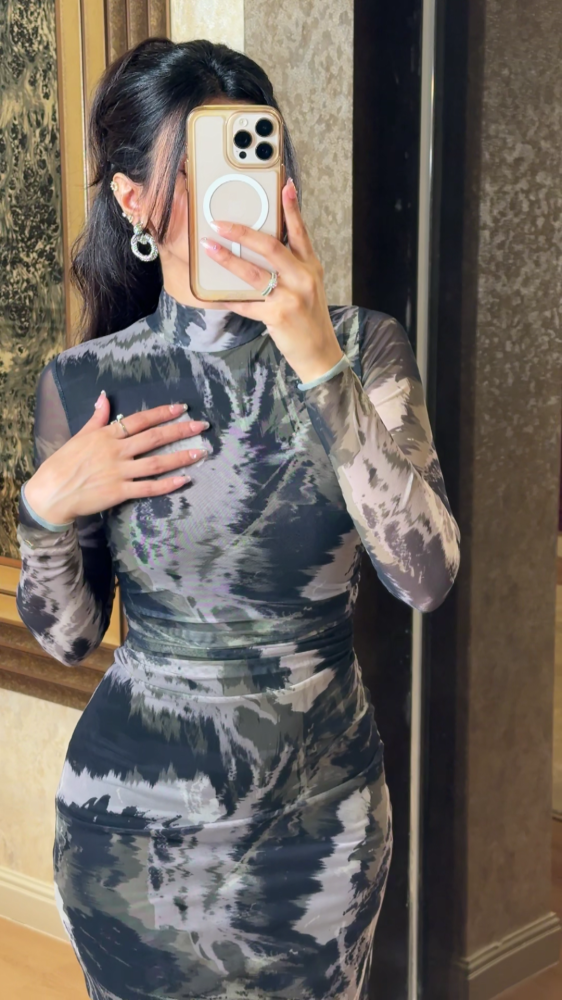 Floral midi dress with open back