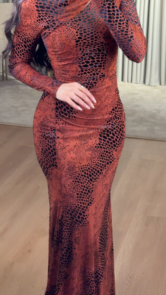 Snakeskin print dress