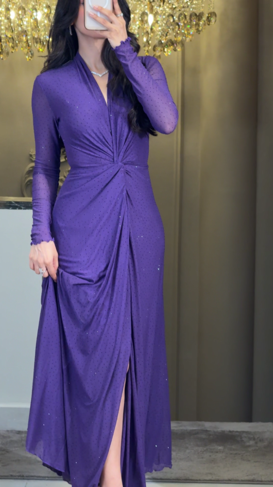 Soft tulle dress with scattered crystals