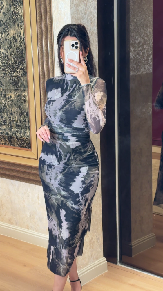 Floral midi dress with open back