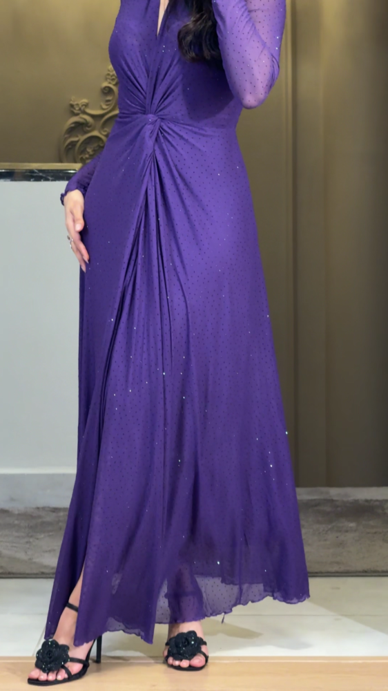 Soft tulle dress with scattered crystals