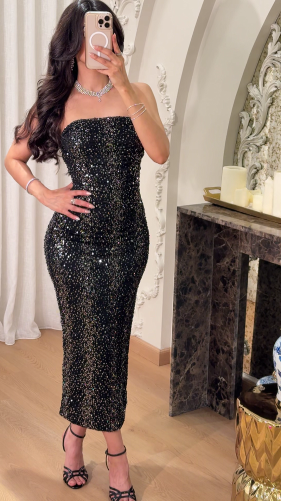 Silver evening dress