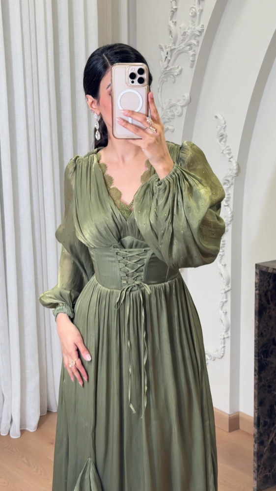 Soft dress with corset details