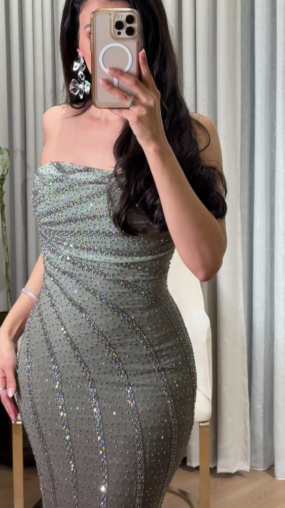 Gradient long top evening dress