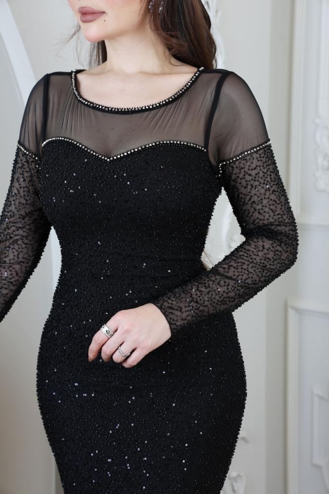 Long black evening dress