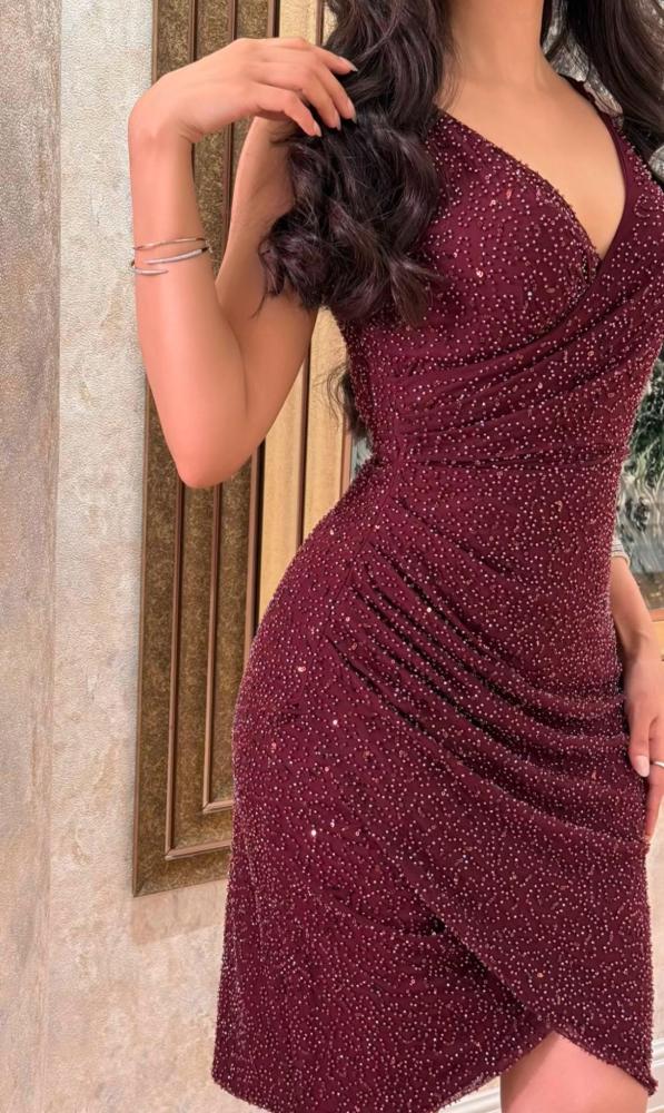 Short wrap evening dress