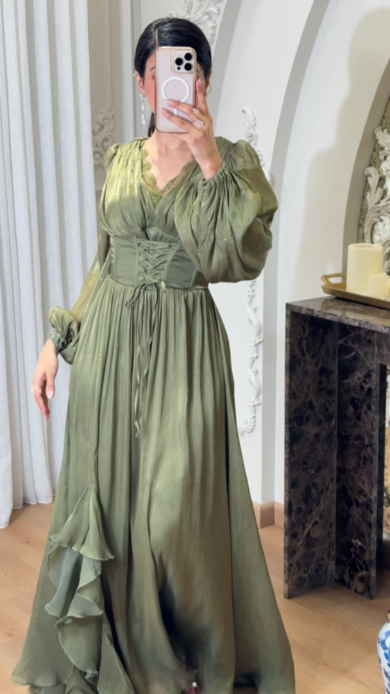 Soft dress with corset details